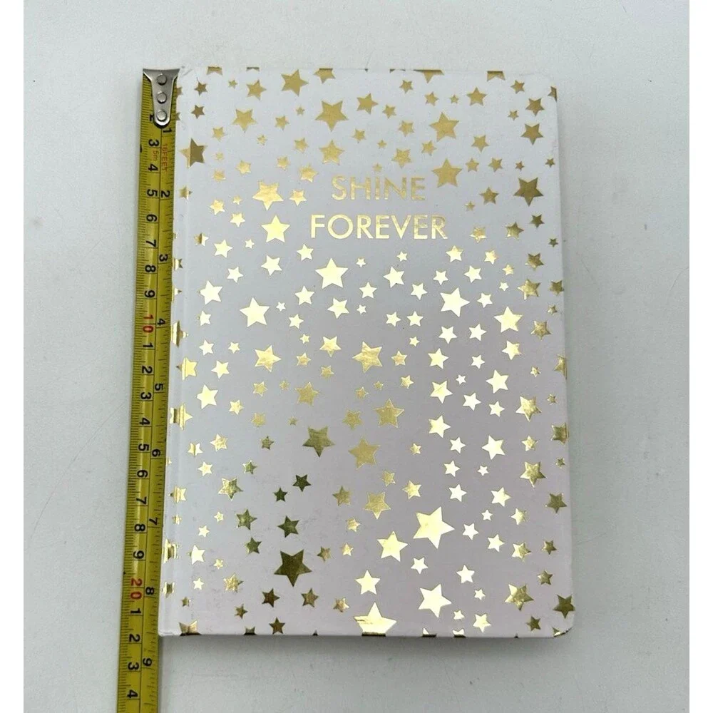 Shine Forever Star Journal BLANK Notebook Light Pink/Gold Stars